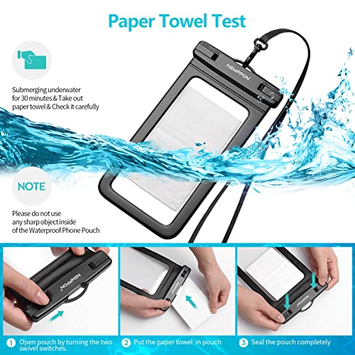 newppon Waterproof Cell Phone Pouch : 4 Pack Float Clear Cell Holder Protector with Lanyard - Universal Floatable Water Proof Dry Bag for iPhone Samsung Galaxy for Beach Swimming Pool