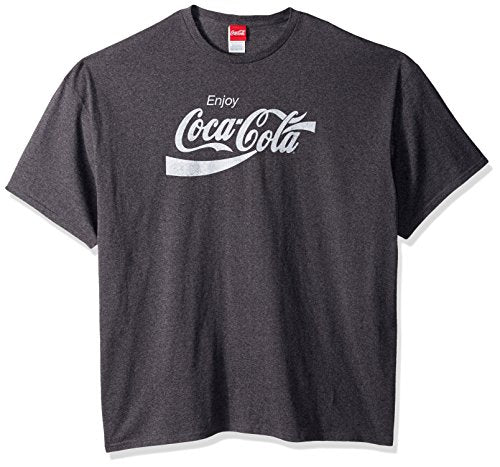 Coca-Cola Men's Eighties Coke Short Sleeve T-Shirt Heather, Charcoal Heather, Small