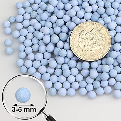 wohohoho 2.2lbs Mini Blue Hydroponics Clay Pebbles, Upgraded 3mm-5mm Hydro Ceramsite Balls, Horticultural Plant Top-Dressing Decorative Rocks for Aquaponics, Drainage Water, Purification, Cultivation