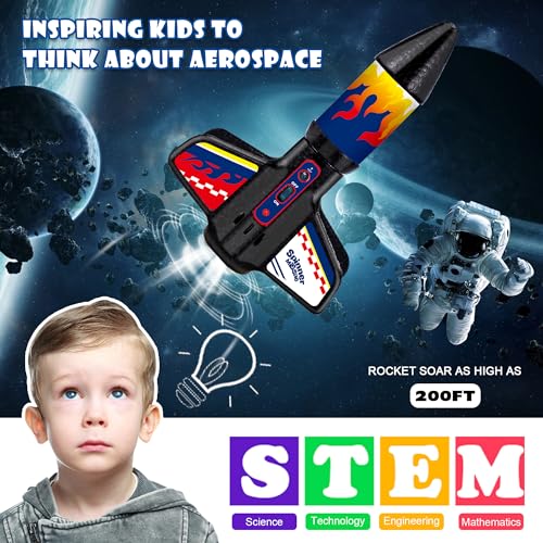 Rocket Launcher Model Rocket Kits with Launch Set, Ultra-high Flying Rocket, Rocket Toy, Kids Outdoor Toys, Gift for Kids Ages 8-12 Children's Day Gift