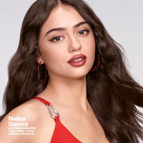 Revlon ColorSilk Tone + Gloss + Care Demi Permanent Hair Color, Hair Dye with Leave in Scalp and Hair Serum, 2x Shinier, 4x Stronger, 3 Brown Black, 4.5 fl. oz