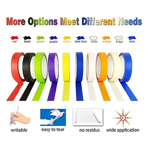 8Rolls Thin Painters Tape Total 176yards 1/8, 1/4, 1/2 inch Width Painter Tape Paint Tape masking Tape Pinstriping Tape, DIY Art TapeSmart Selection, 3" Large Core Easy to Work for Big Projects