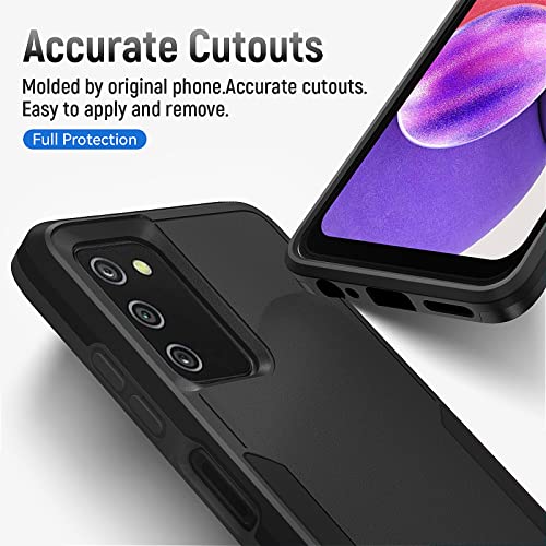 Warsia for Samsung Galaxy A03S Case,with Screen Protector [Military Grade Drop Tested] Heavy-Duty Tough Rugged Shockproof Protective Case for Samsung A03S, Black