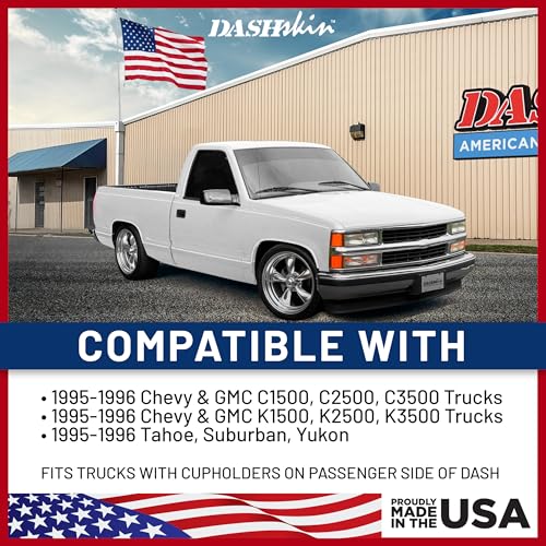 DashSkin Molded Dash Cover Compatible with 95-96 GM SUVs and Pickups in Black - Made in The USA