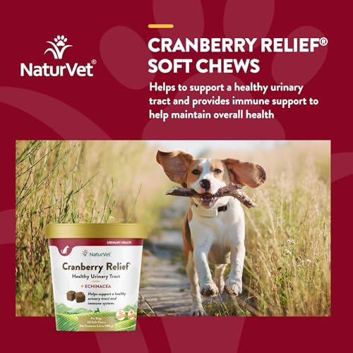 NaturVet – Cranberry Relief Plus Echinacea – Helps Support a Healthy Urinary Tract & Immune System – 60 Soft Chews