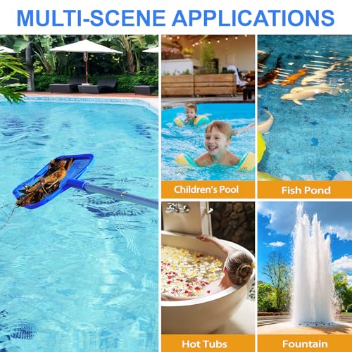 Tavaleu Pool Skimmer- Pool Skimmer Net without Pole, Swimming Pool Skimmer Net with Reinforced Frame, Pool Nets for Cleaning