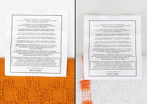 Utopia Towels Kitchen Towels [6 Pack], 15 x 25 Inches, 100% Ring Spun Cotton Super Soft and Absorbent Dish Towels, Tea Towels and Bar Towels (Orange)