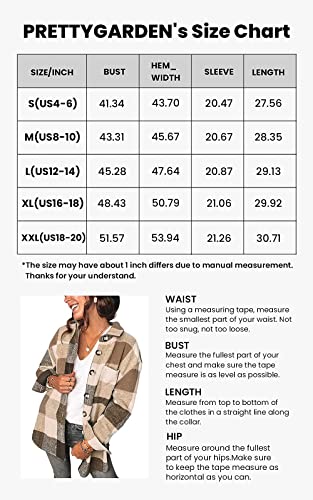 Womens Flannel Plaid Shirts Casual Long Sleeve Jacket Button Down Shacket Boyfriend Blouses Tops