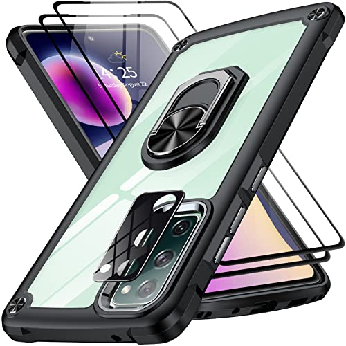 ANTSHARE for Samsung Galaxy S20 FE Case,S20 Fe Case with 2 Pack Screen Protector + 1 Pack Camera Protector,Slim Protective Case with Kickstand Clear Hard Back Soft Bumper for Galaxy S20 FE 5G (Green)