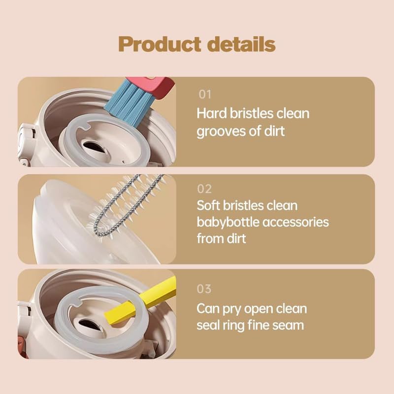 3 in 1 Cup Lid Gap Cleaning Brush, Multifunctional Bottle Brush, Cup Lid Gap Cleaner, Home Kitchen Crevice Cleaning Brush Tools (Green)