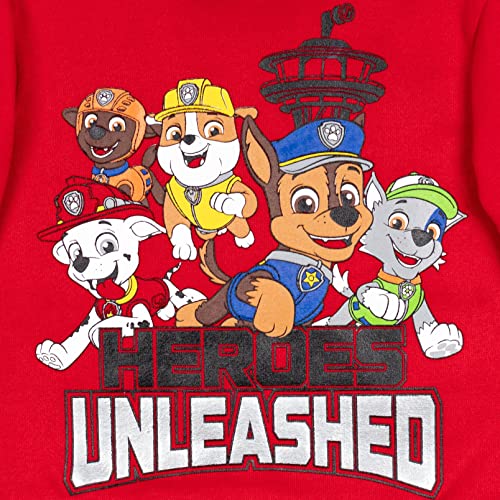 Paw Patrol Chase Marshall Rubble Rocky Zuma Toddler Boys Fleece Pullover Hoodie Red 2T