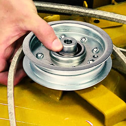 Virtionz 756-0627 Flat Heavy Duty Idler Pulley Repalces 756-0627B 756-0627D 956-0627 756-0365 956-0365,fits 46" Decks for 600 and 800 Series (1993 and Newer)2pack