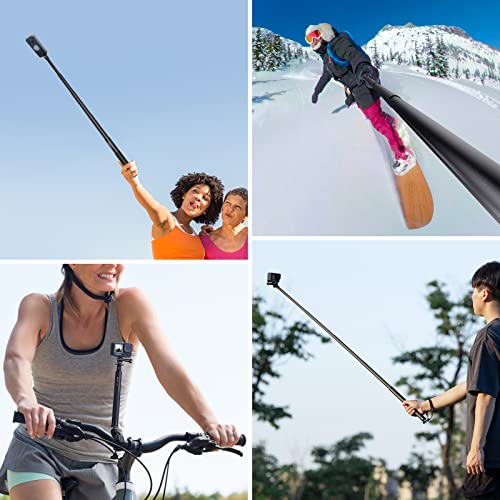 31.89" Extension Pole for Insta360 Sports Camera Selfie Stick, Invisible Extension Rod for Insta360 X3 ONE X2/ Insta360 ONE X/ONE/EVO/ONE R Action Cam