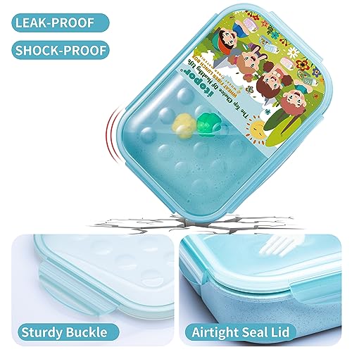 Itopor® Bento Box,Ideal Leak-Proof Lunch Box Kids,Natural Wheat Fiber Bento Box for Kids,Mom's Choice Kids Lunch Box,Microwave Safe Bento Box Adult,No BPA & Dyes Lunch Box Containers for Kids(Green)