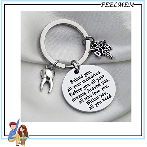 FEELMEM New Dentist Gift Dental Hygienist Gift Behind You All Your Memories Before You All Your Dreams Keychain Dentist Graduation Gift for Dental Student (Dental Hygienist)