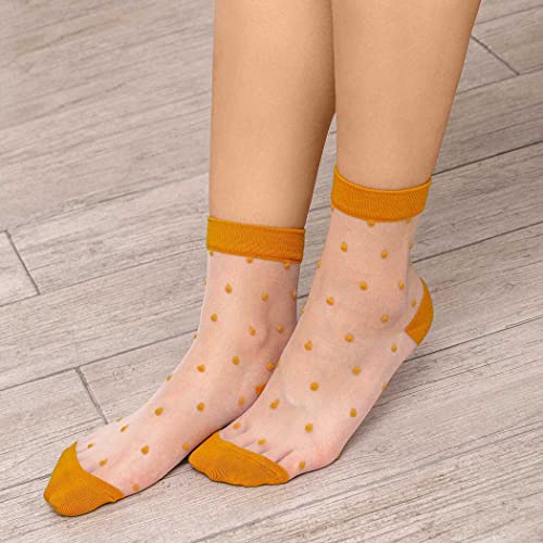 Campsis Women Sheer Sock Elastic See Through Socks Ultrathin Transparent Mesh Socks Summer Daily for Women(Pack of 4)