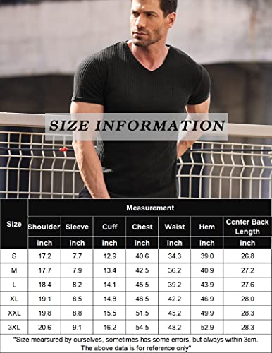 COOFANDY Men's Muscle T Shirts Stretch Short Sleeve V Neck Bodybuilding Workout Tee Shirts Light Green