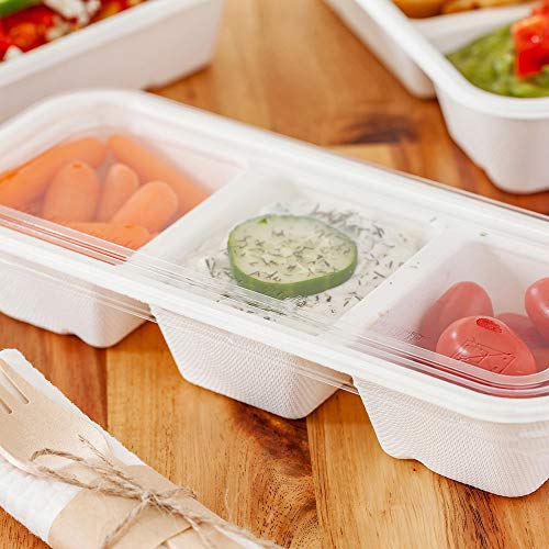 Restaurantware LIDS ONLY: Pulp Tek 9 x 4 Inch Lids For 17 Ounce Bagasse Containers 100 Airtight Lids For Take Out Containers - Food Containers Sold Separately Clear Plastic Lids For To Go Boxes