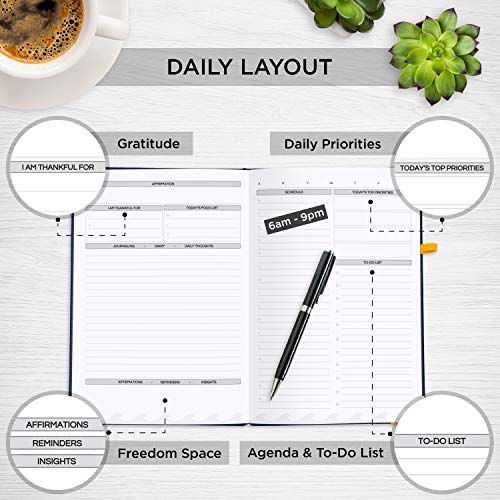 Live WhalePlanner - Daily Planner & Mindfulness Journal - Personal Organizer | Focus Planner with Time Tracker & Goal Setter Journal- Black