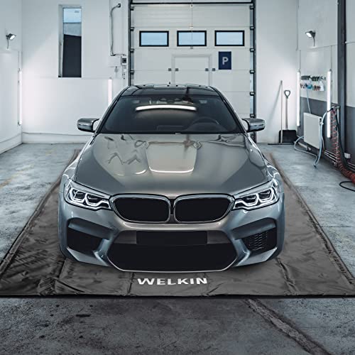 WELKIN Containment Mat,(7'9" x 16'),Non-Slip Garage Floor Mat - Heavy Duty Waterproof Protection from Snow, Rain and Mud for Cars