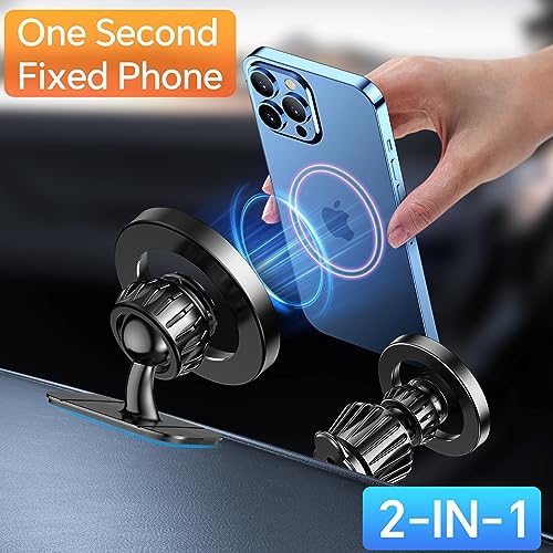 for Magsafe Car Mount【20 Strong Magnets】Magnetic Phone Holder for Car Phone Holder Mount Dash【360° 】Phone Holders for Your Car Accessories Cell phone Car Mount For iPhone 15 14 13 12 Pro Max Plus Max