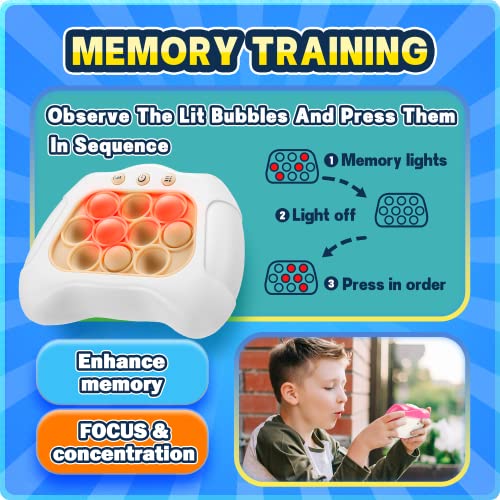 SIENBOR Quick Push Game Console ,4 Modes Games, A Toy Game Machine That Exercises Reaction Ability and Improves Concentration |Teens Boys & Girls Ages 3-12 Years Old & Up (Blue)