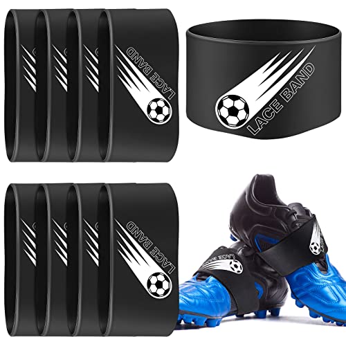 Patelai 4 Pcs Soccer Cleat Lace Cover Football Shoe Band Soccer Shoe Cover Football Cleat Bands Youth Adult for Season(Kids,White)
