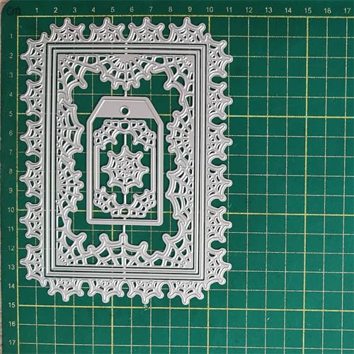 FAWENUCY Scrapbooking Die-Cuts, Christmas Metal Cutting Dies for Card Making, Paper Craft Punch Template, Background Embossing Stencils, DIY Album Décor (Home-10.1x3.9cm)