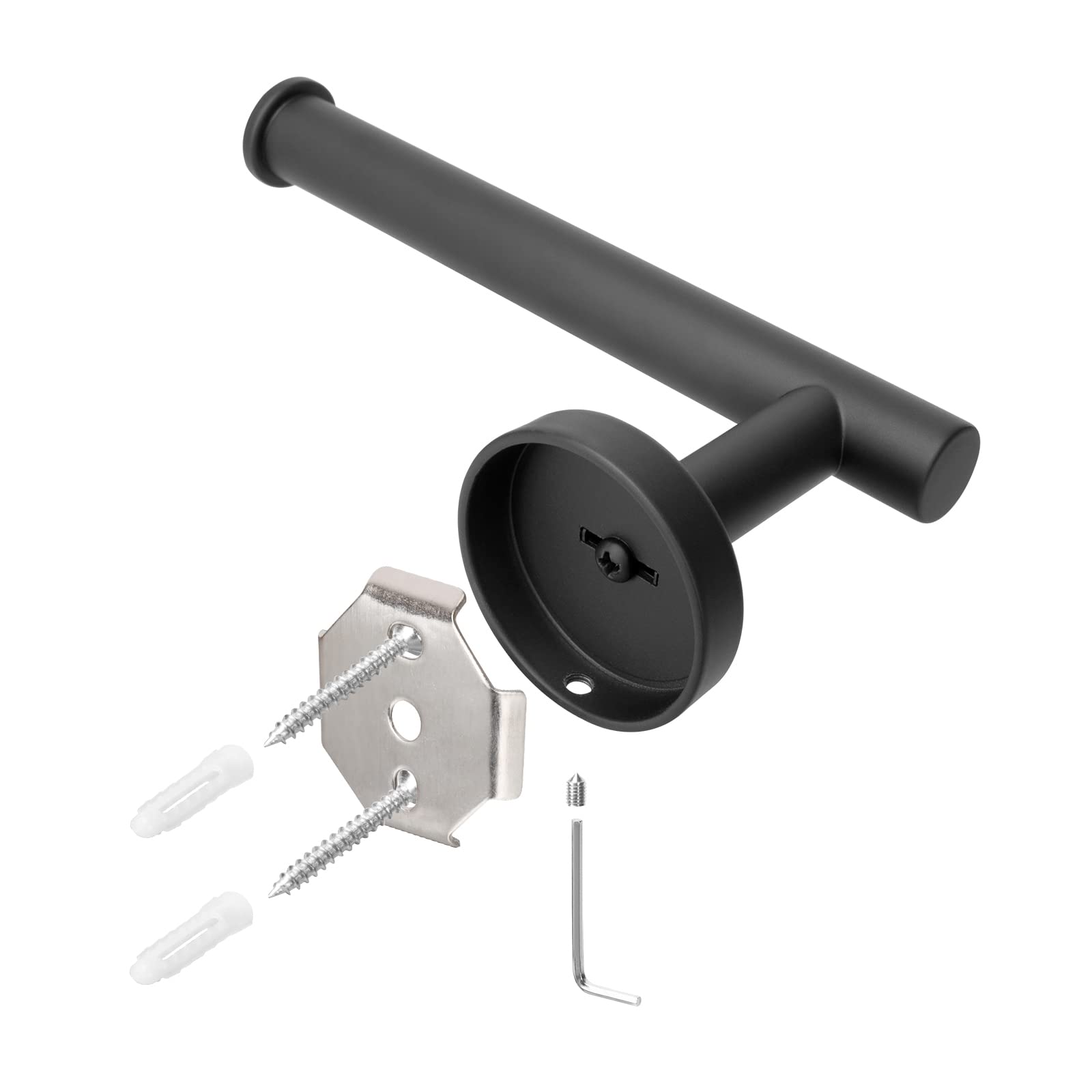 NearMoon Bathroom Toilet Paper Holder, Premium SUS304 Stainless Steel Rustproof Wall Mounted Toilet Roll Holder for Bathroom, Kitchen, Washroom (1 Pack, Matte Black)