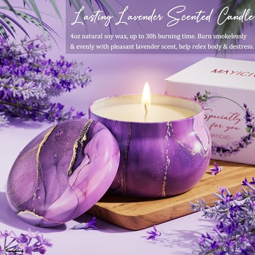 Birthday Gifts for Women Self Care Gifts Get Well Soon Gifts, Lavender Relaxing Spa Gifts Basket Care Package with Luxury Flannel Blanket, Unique Mothers Day Gifts Idea for Mom Her Best Friends Sister