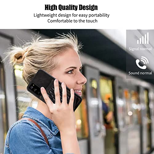 Phone Case for Samsung Galaxy S20 FE 5G 6.5 inch Wallet Cover with Screen Protector and Mirror Card Holder Crossbody Strap Cell S 20 EF UW S20FE5G S20FE 20S S2O Fan Edition 4G G5 Women Girls Men Black
