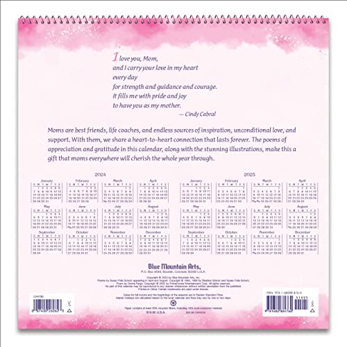 Blue Mountain Arts Mom, You Mean the World to Me-2024 Wall Calendar