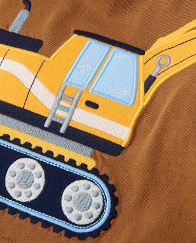 Gymboree Boys and Toddler Embroidered Graphic Long Sleeve Layered T-Shirts Shirt, Pumpkin Tractor, 10 US