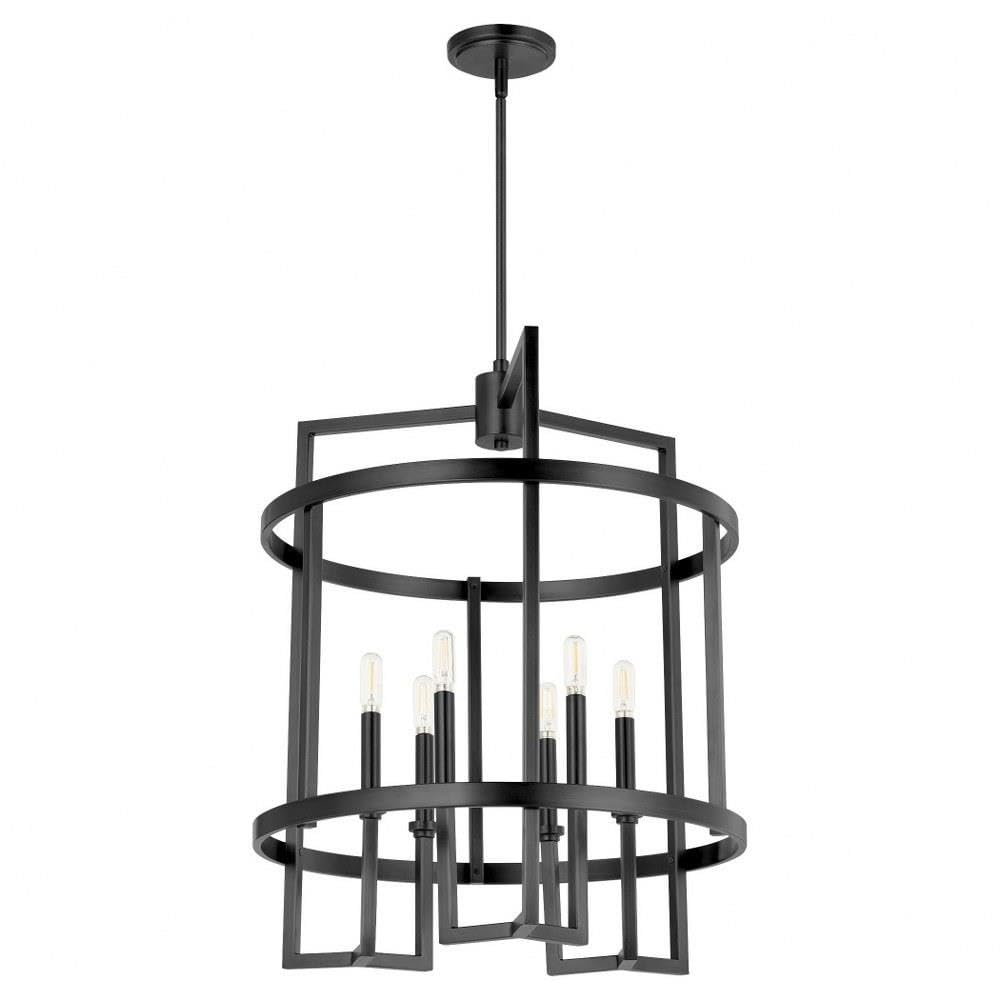 Quorum Lighting 8174-6-59 Entry Pendant, 6-Light 360 Total Watts, Matte Black