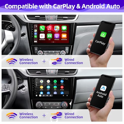 CGOGC Android Car Radio Compatible with Android Auto Wireless Carplay for Nissan Rogue X-Trail Qashqai 2014-2018 8core 1280X720 Touchscreen Stereo Bluetooth GPS Navigation Head Unit (2GRAM32GROM)