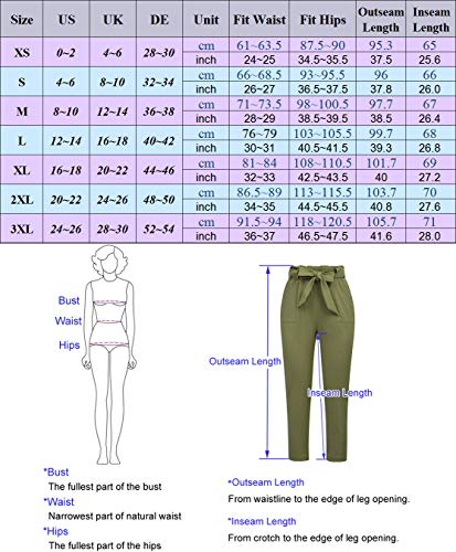 GRACE KARIN Womens Casual Solid Bottom Bow-Knot Decorated Pants with Pockets Wine Red M
