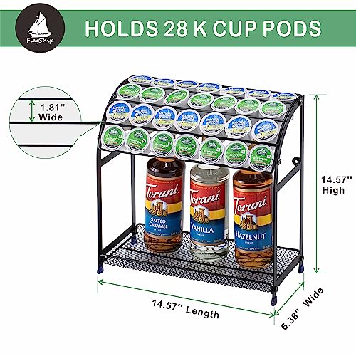 FlagShip K Cup Holder Coffee Pod Organizer K Cup Pod Organizer for Coffee Bar Accessories Save Space for Countertop Kitchen (35 Pods Capacity)