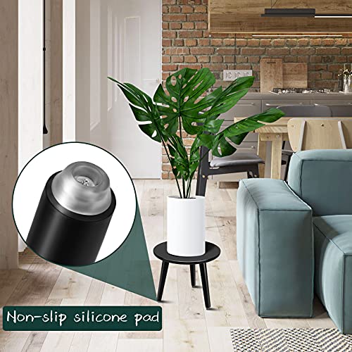 Uneedem Indoor Plant Stand Wood Mid Century Modern Small Round Side Plant Table for Indoor Plants, 8.9" Tall Plant Holder for Flower Pots End Table
