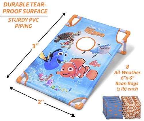 Disney Pixar Bean Bag Toss Game Set by GoSports Includes 8 Bean Bags with Portable Carrying Case - Frozen, Cars, Finding Nemo, Toy Story