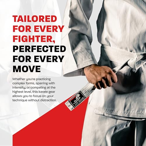 Hawk Sports Karate Uniform, Lightweight Karate Gi with Belt for Kids and Adults, Ideal for Martial Arts Training and Sparring, Durable Training Gear, Size 0 (4'3''/70lbs)