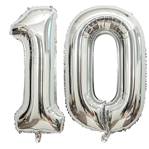 40 Inch Silver 40 Number Balloons Giant Jumbo Huge 40 Foil Mylar Helium Number Digital Balloons Silver Birthday Mylar Digital Balloons 40th Birthday Party 40th Anniversary Events Party Decorations