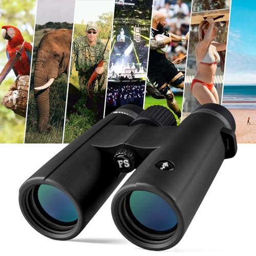 FREE SOLDIER 12×42 Binoculars for Adults and Kids - High Power Life Waterproof HD Compact Binoculars for Bird Watching Hunting Hiking Sightseeing Travel Concerts with BAK4 Prism FMC Lens, Gray