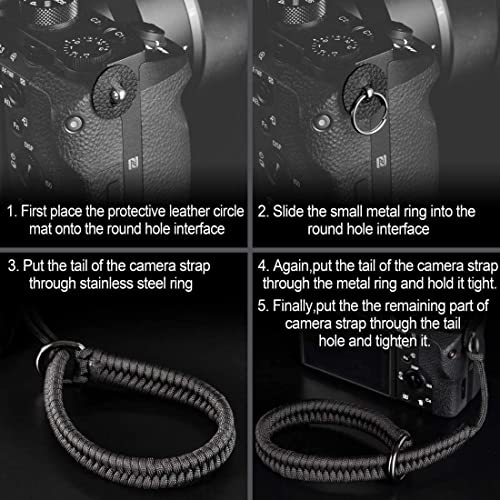 Qiang Ni Camera Wrist Strap - Paracord High-end Camera Hand Strap Wrist Lanyard for DSLR or Mirrorless Camera - Black