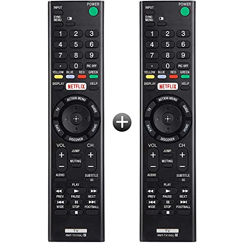 【Pack of 2】 RMT-TX100U Replacement Remote Control for All Sony-TV-Remote, for Sony Bravia TVs, for All Sony 4K UHD LCD LED HD Smart TVs with Shortcut Buttons Netflix