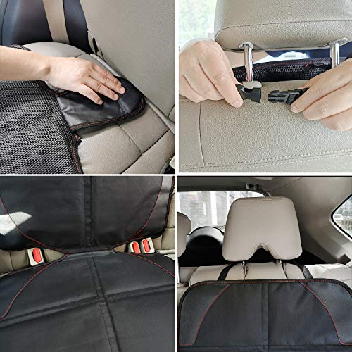 MORROLS Car Seat Protector for Child, Baby, Pets -1 Pack car seat Cover with Thick Padding- Waterproof Universal Size with Mesh Pockets (Black)