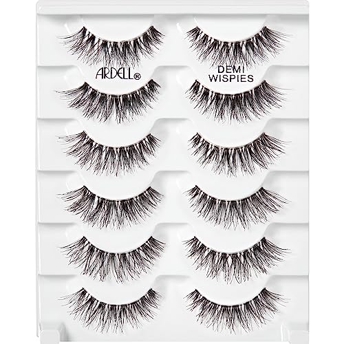 Ardell Demi Wispies False Eyelashes Black, Eye Make-Up Enhancement, Full Volume Strip Lashes - 4 pairs, 1 Pack