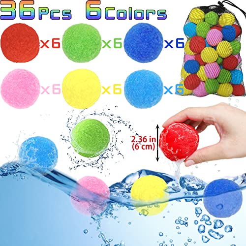 Jishi 24Pcs Reusable Water Balls, Kids Summer Outdoor Toys, Outside Activity Games for Backyard Yard Beach Pool Party Favors, Summer Water Fun Toddler Outdoor Play Toys for Boys Girls Ages 3+ Year Old