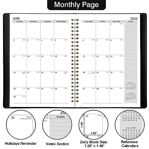 2024-2025 Planner - Planner 2024-2025 Daily Weekly and Monthly, July 2024 - June 2025, 8'' x 10'', Academic Planner with Weekly Note Pages, Elastic Band, Inner Pocket