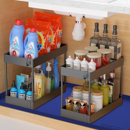 Sdpeia Under Sink Organizer Waterproof Under Sink Mat for Kitchen and Bathroom - Protects Cabinets from Leaks 19 x 12 inches Shelf Liner Feeding Mat Litter Mat(Orange)