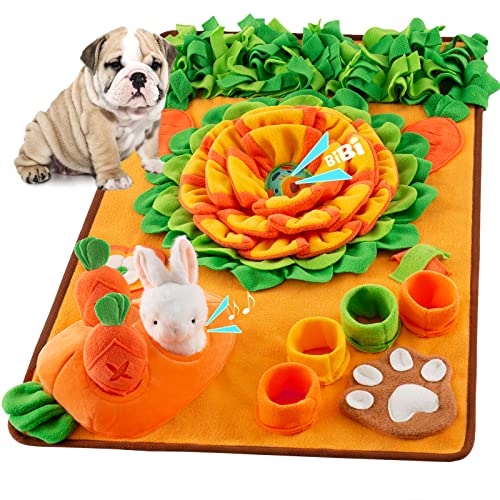 ZMUBB Pet Snuffle Mat for Dogs Sniff Mat Nosework Feeding Mat Slow Feeder Interactive Dog Puzzle Toys for Training and Stress Relief Encourages Natural Foraging Skills (29.5''x18.9'')